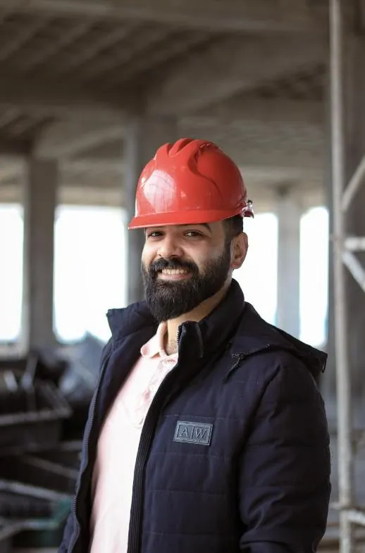 Contractor wearing a hard hat